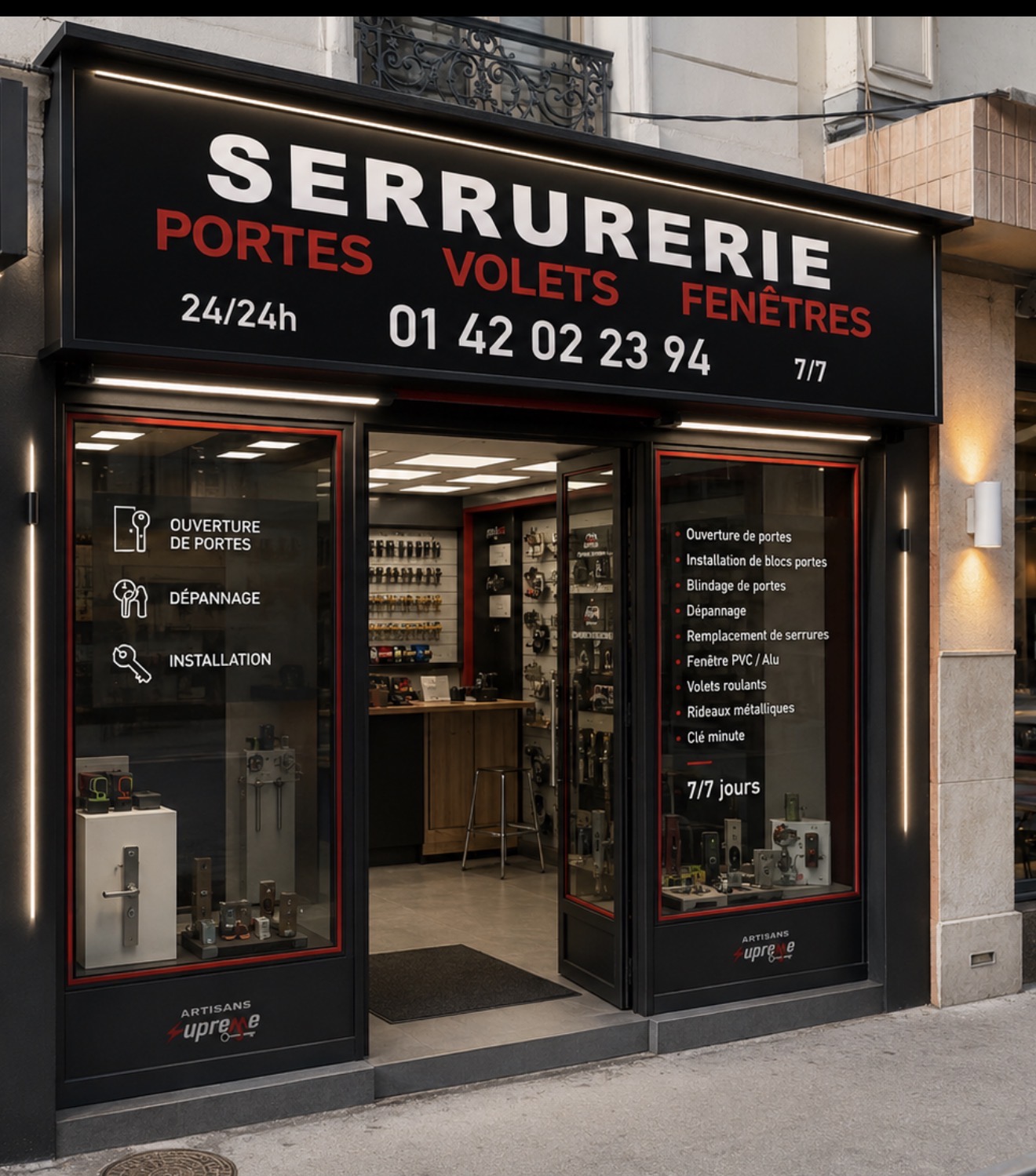 Boutique de serrurerie Artisans Suprême, 89 rue de Belleville, Paris 19e