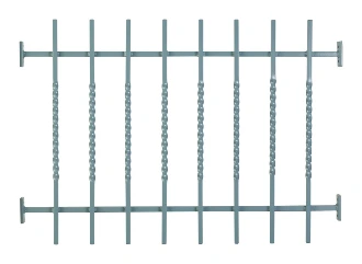 Grille de défense à barreaux torsadés